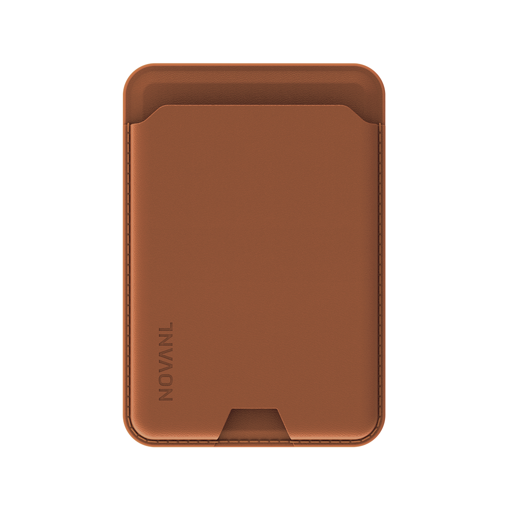 Magnetische Leren MagSafe Kaarthouder Cover voor iPhone en Samsung Bruin