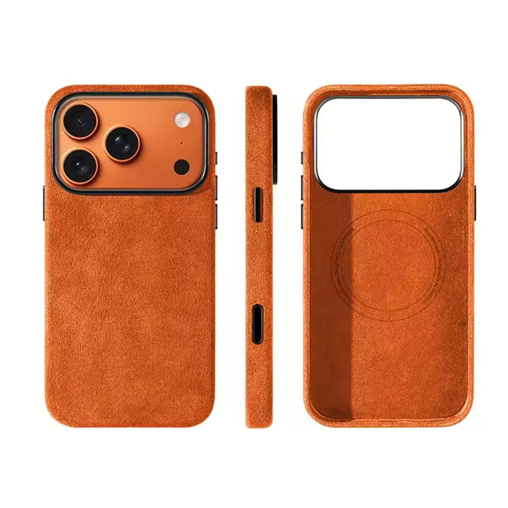 Alcantara Hoesje voor iPhone 17 Pro Max MagSafe Grey