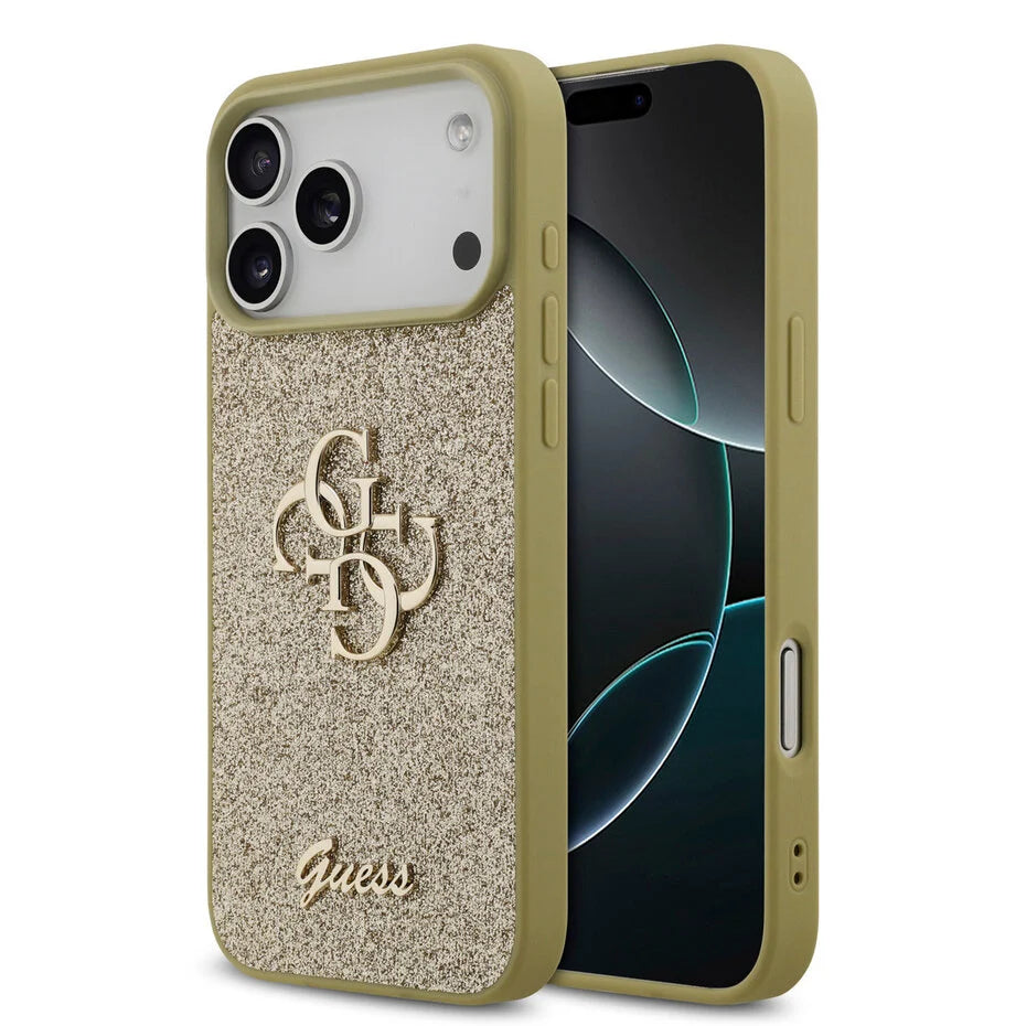 Guess iPhone 17 Pro Max Backcover Hoesje Roos – Luxe Big 4G Design – Fixed Glitter Swarovski – Premium Fashion Case