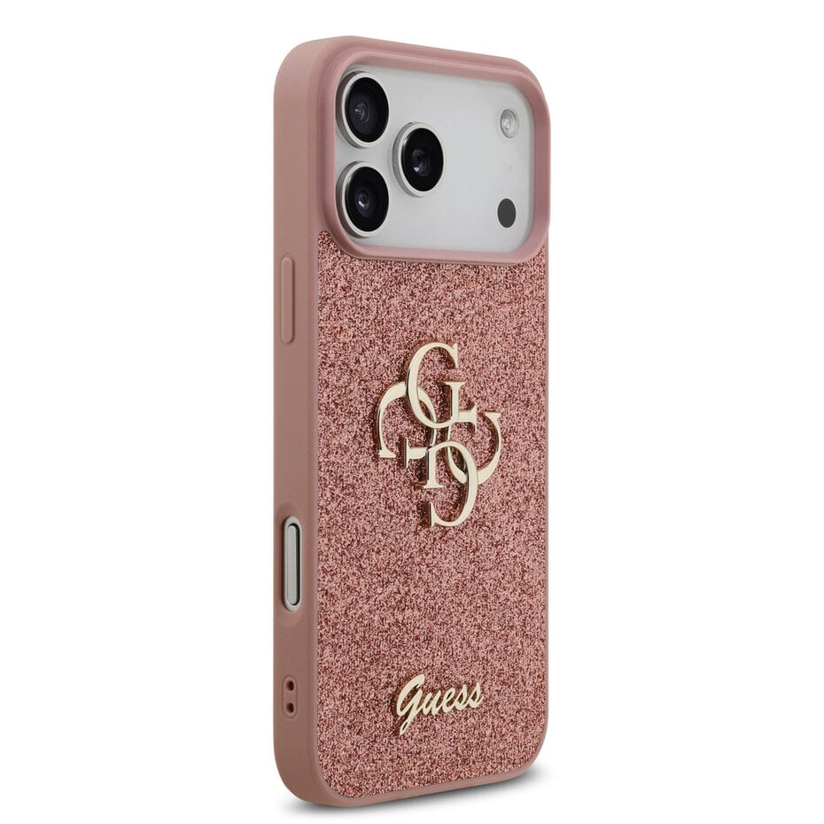 Guess iPhone 17 Pro Max Backcover Hoesje Roos – Luxe Big 4G Design – Fixed Glitter Swarovski – Premium Fashion Case