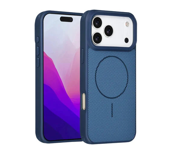 Nekit iPhone 17 Pro Max Backcover Hoesje – MagSafe Compatible Carbon Fiber Shockproof Case – Ultralicht, Valbestendig & Premium Grip Zwart