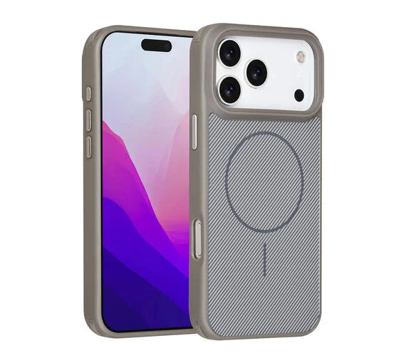 Nekit iPhone 17 Pro Max Backcover Hoesje – MagSafe Compatible Carbon Fiber Shockproof Case – Ultralicht, Valbestendig & Premium Grip Zwart